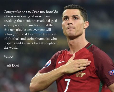 Ali Daei's message to Cristiano Ronaldo